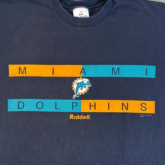 Vintage 1998 Riddell Miami Dolphins T-Shirt Men's Large NFL - Picture 2 of 7